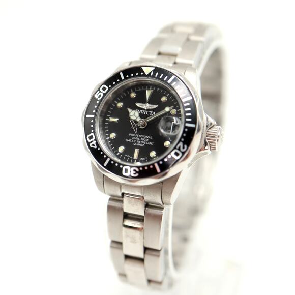 Invicta Womens Professional Diver Date Watch 25mm Black Dial with New Battery - Picture 1 of 14
